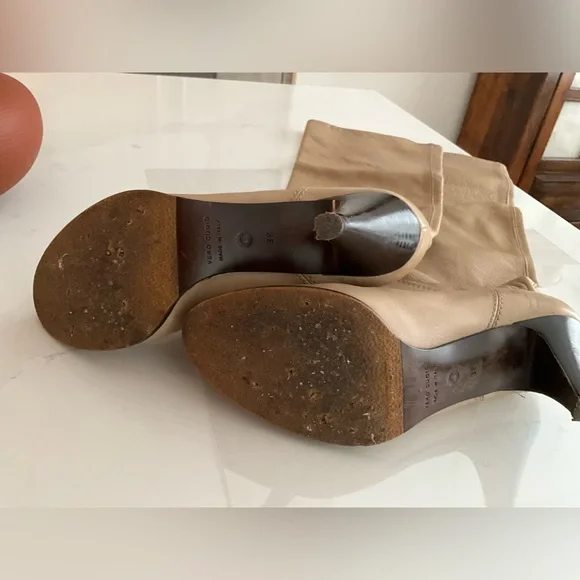 L’autre Chose Leather Knee High pull on boots, soft taupe leather,EU38/ US 7.5 - Picture 7 of 12